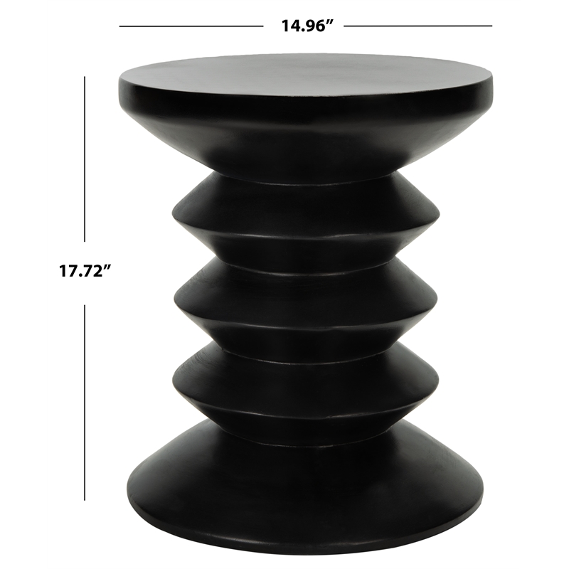 Safavieh Benaya Concrete Accent Stool  in Black
