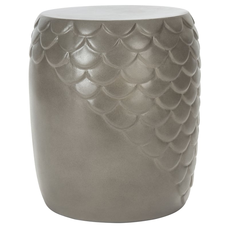 Safavieh Julyvia Concrete Accent Stool in Dark Gray