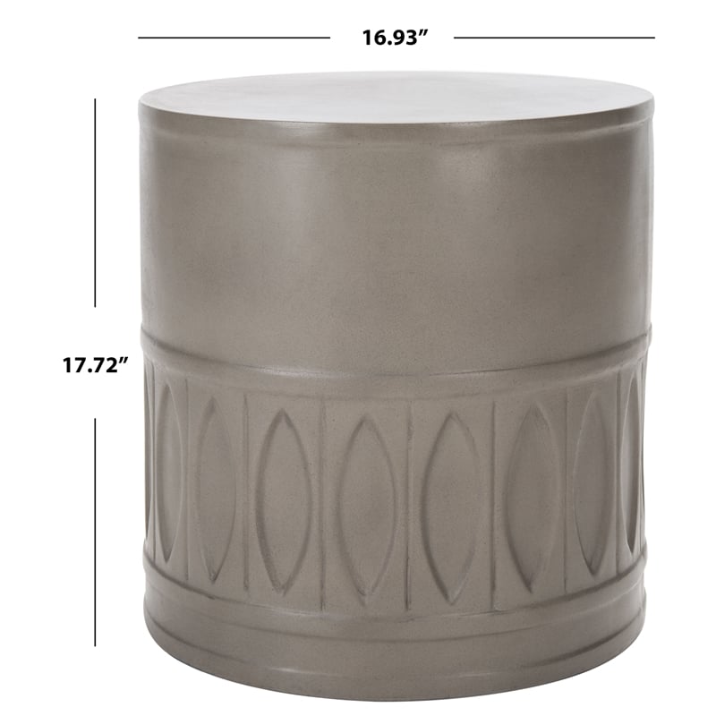 Safavieh Nasya Concrete Accent Stool in Dark Gray
