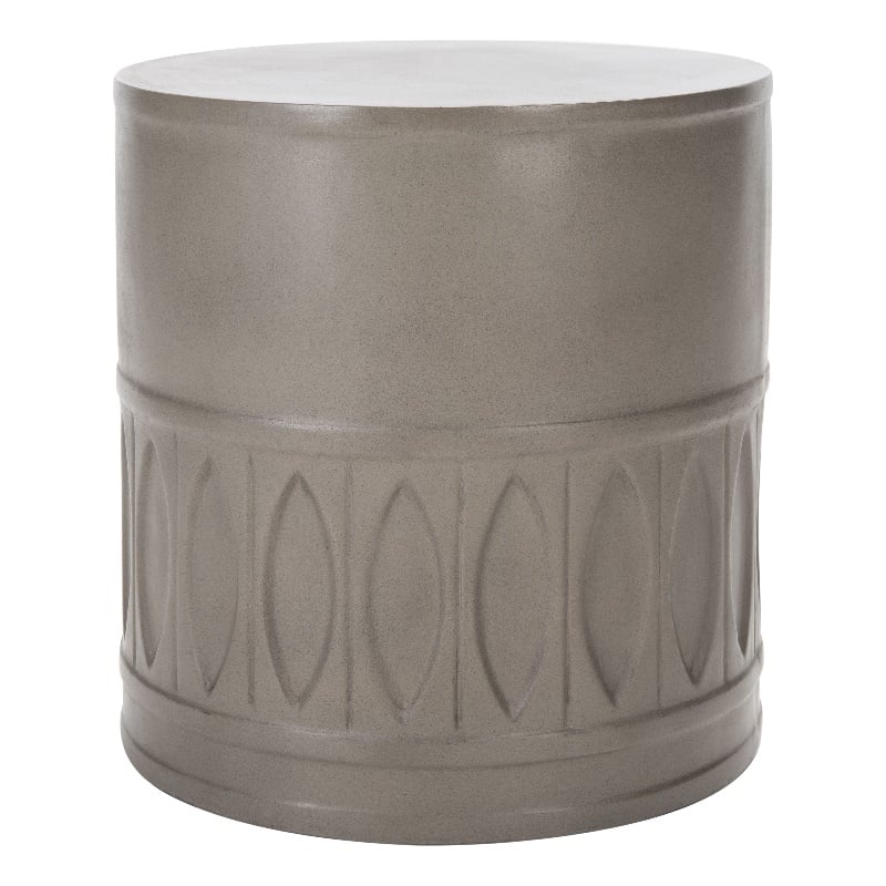 Safavieh Nasya Concrete Accent Stool in Dark Gray