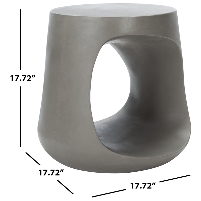 Safavieh Vikki Concrete Accent Stool  in Dark Gray
