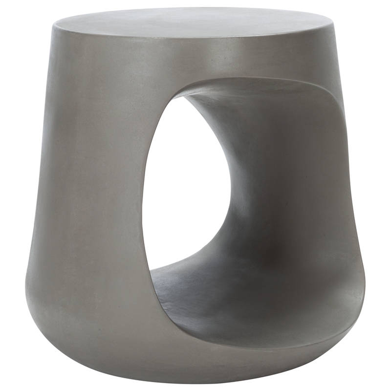 Safavieh Vikki Concrete Accent Stool  in Dark Gray