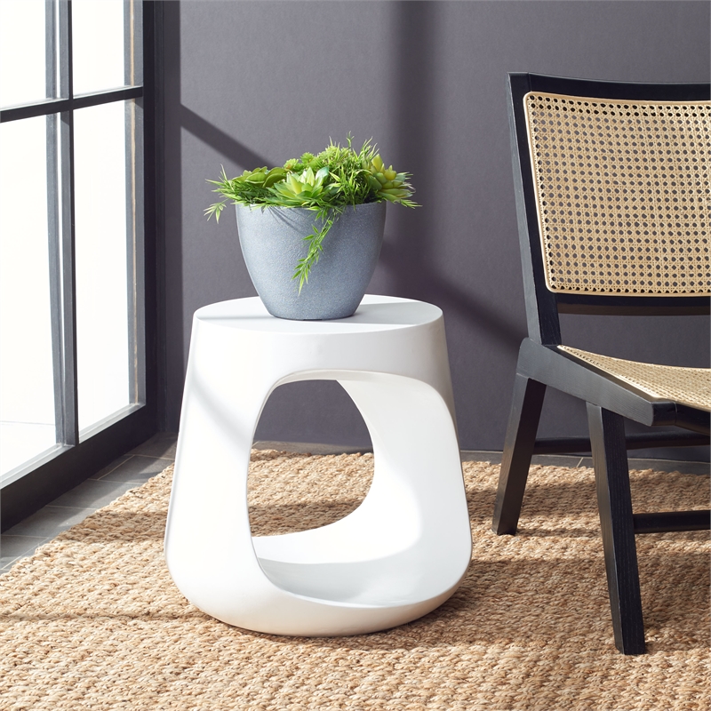 Safavieh Vikki Concrete Accent Stool  in Ivory