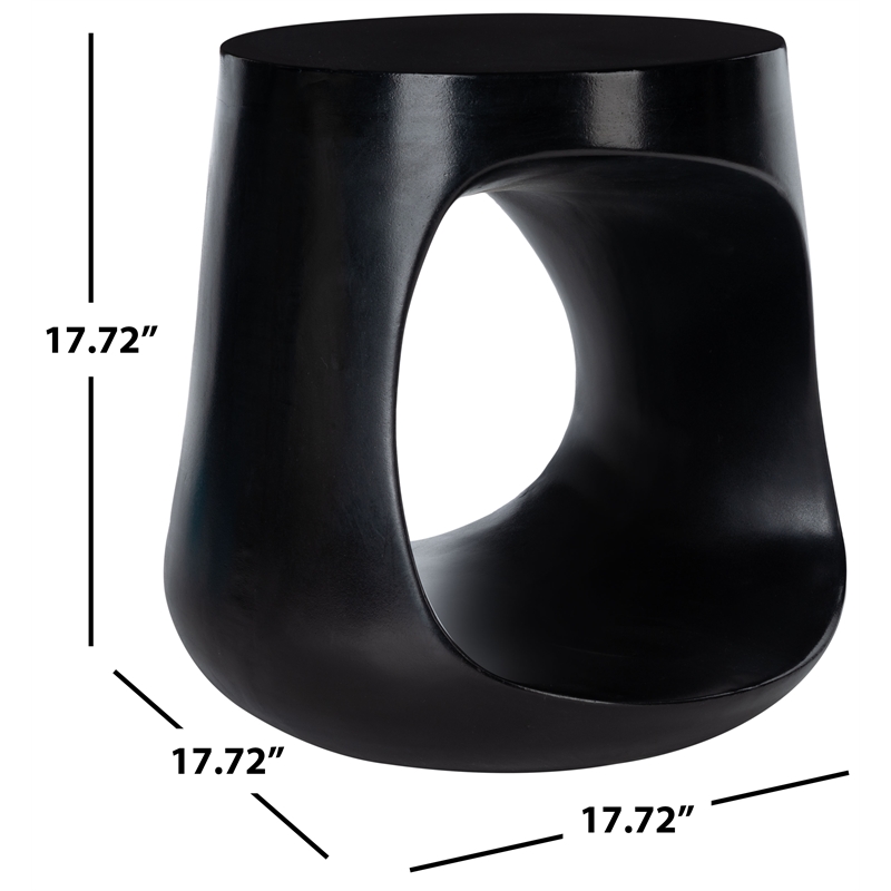 Safavieh Vikki Concrete Accent Stool in Black