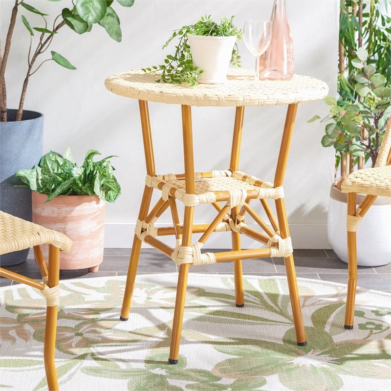 Safavieh California Metal Bistro Table in Natural