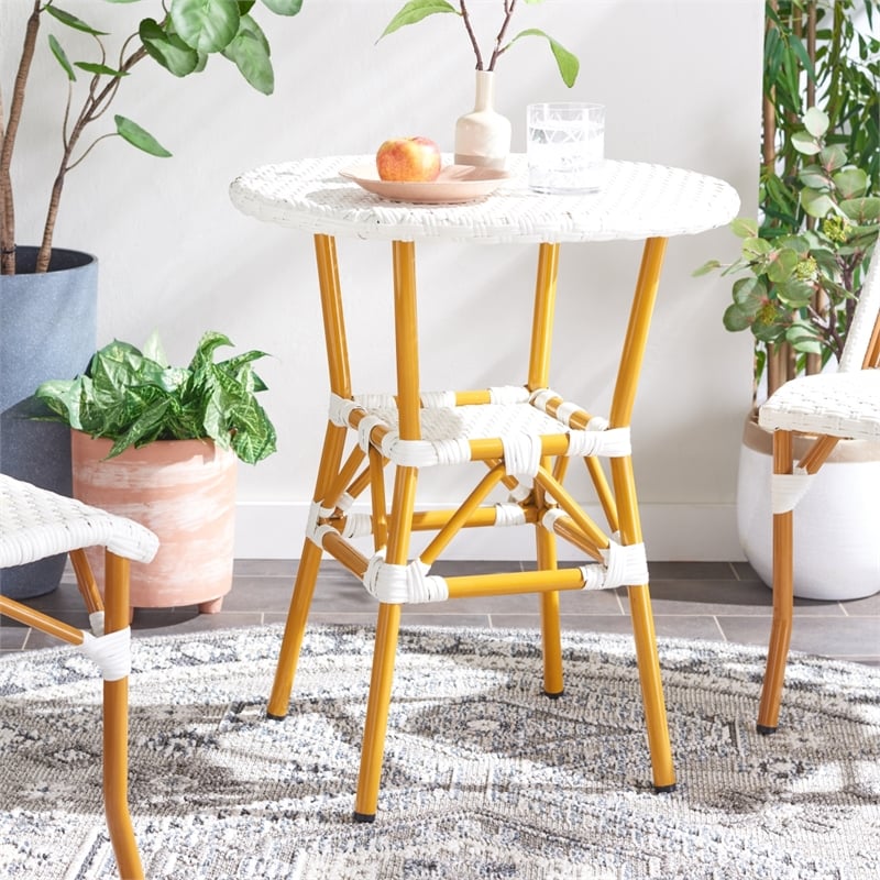 Safavieh California Metal Bistro Table in White