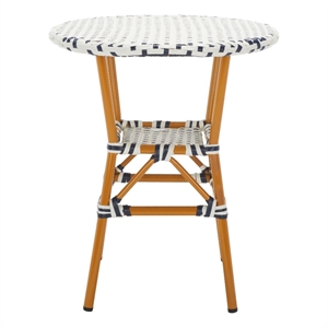 Safavieh California Metal Bistro Table in White / Navy