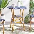 Safavieh California Metal Bistro Table in Navy / White