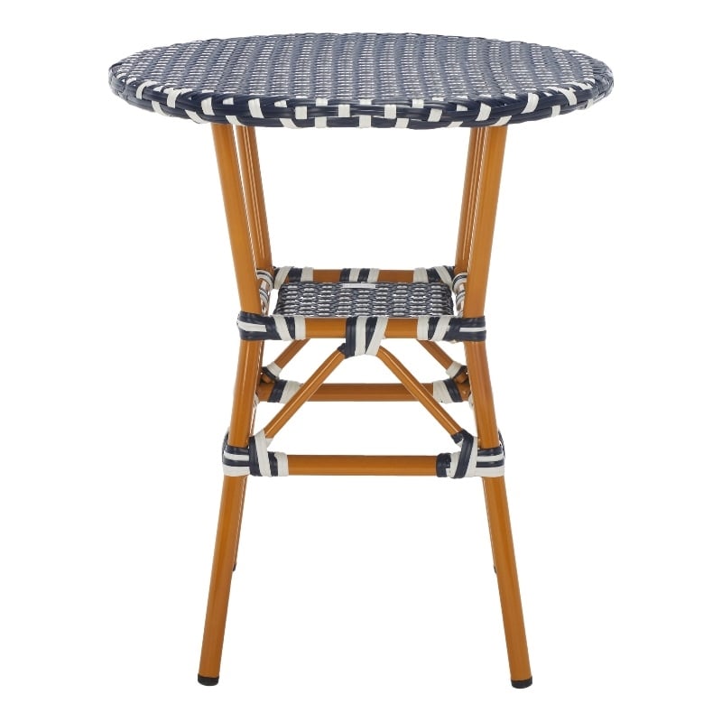 Safavieh California Metal Bistro Table in Navy / White
