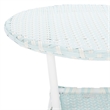 Safavieh California Metal Bistro Table in Baby Blue / White