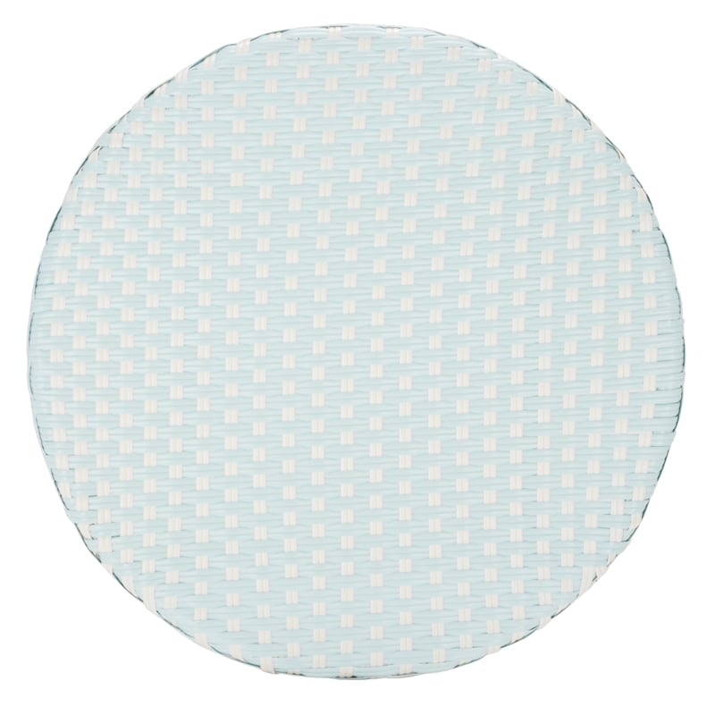Safavieh California Metal Bistro Table in Baby Blue / White