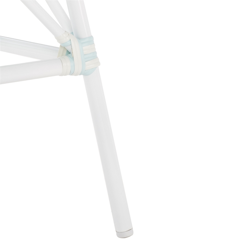 Safavieh California Metal Bistro Table in Baby Blue / White