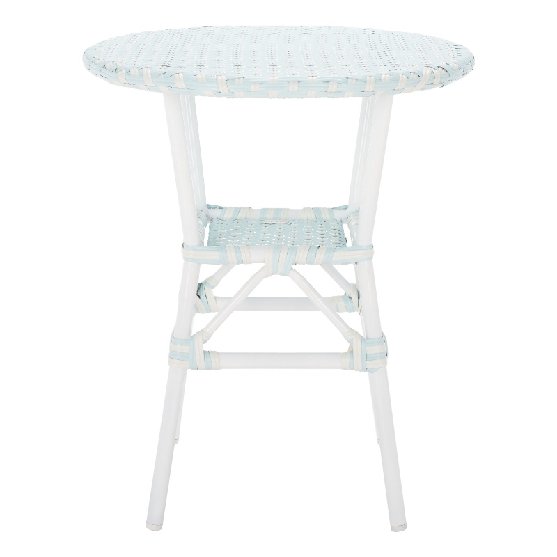 Safavieh California Metal Bistro Table in Baby Blue / White