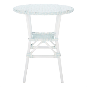 Safavieh California Metal Bistro Table in Baby Blue / White