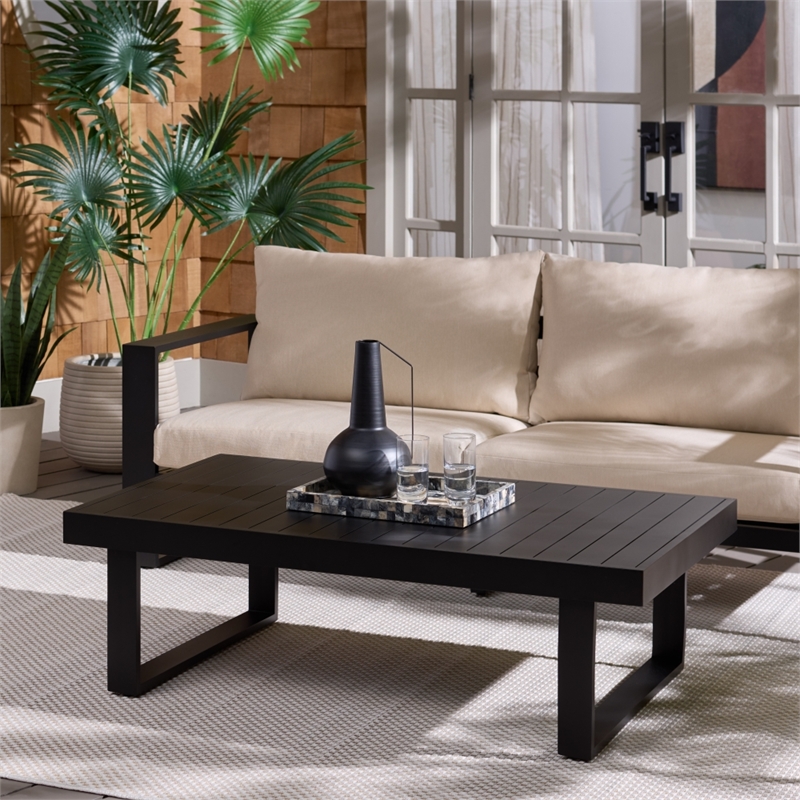 Safavieh Fash Aluminum Coffee Table  in Black