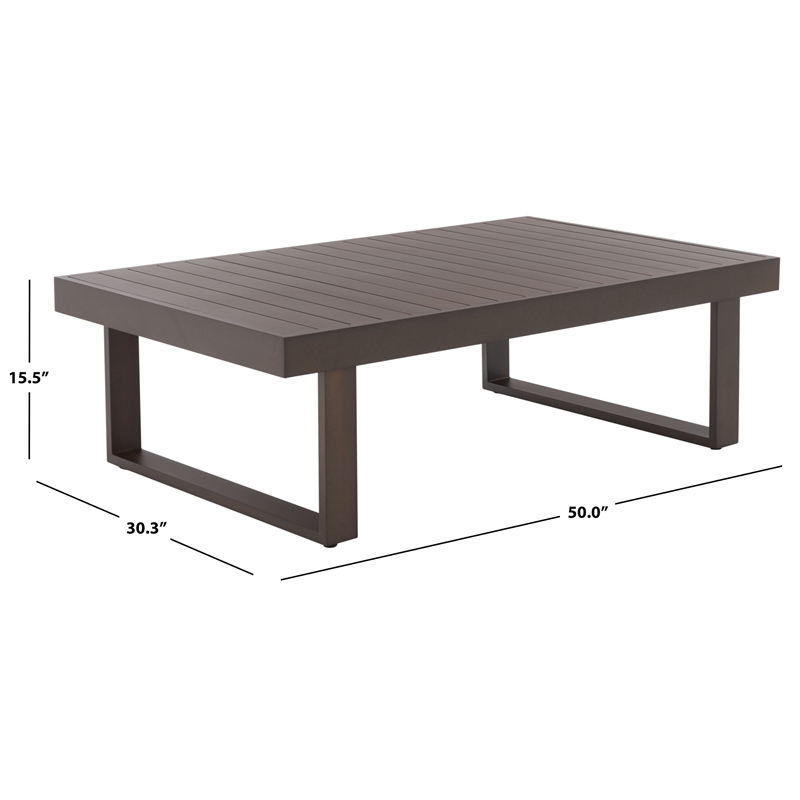 Safavieh Fash Aluminum Coffee Table in Brown