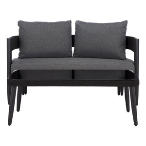 Safavieh Viola Steel Bench and Table  in Black / Gray