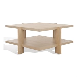 Safavieh Quigley Square Wood Coffee Table in Natural / Oak