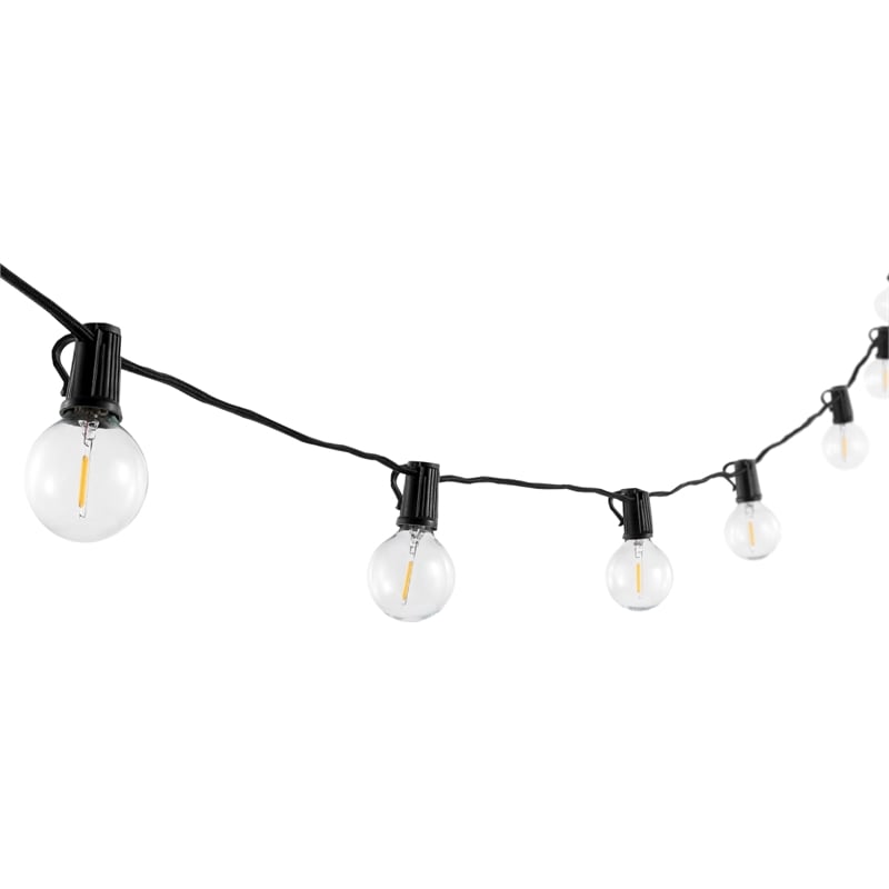 Safavieh Leigh LED Metal and Glass Outdoor String Light in Black