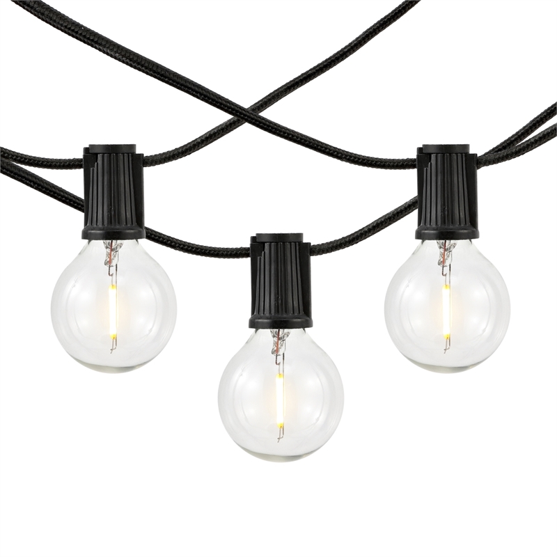 Safavieh Leigh LED Metal and Glass Outdoor String Light in Black