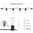 Safavieh Leigh LED Metal and Glass Outdoor String Light in Black