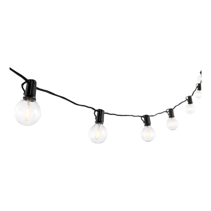 Safavieh Leigh LED Metal and Glass Outdoor String Light in Black