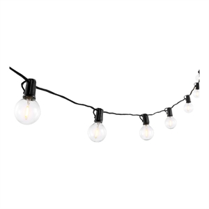 Safavieh Leigh LED Metal and Glass Outdoor String Light in Black