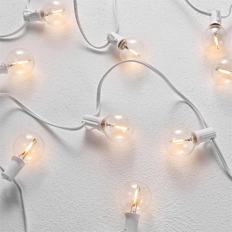 Safavieh Chiera LED Metal and Glass Outdoor String Light in White