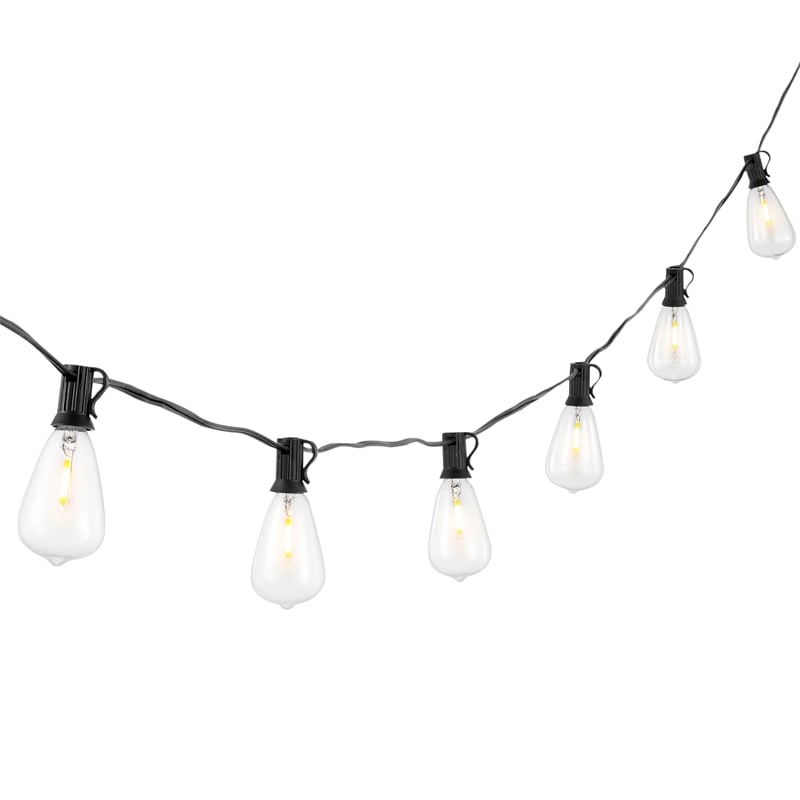 Safavieh Dorcia LED Metal and Glass Outdoor String Light in Black