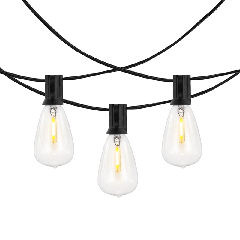 Safavieh Dorcia LED Metal and Glass Outdoor String Light in Black