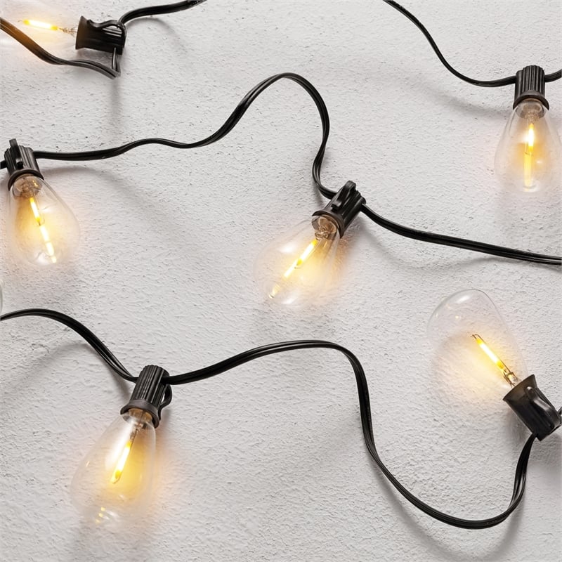 Safavieh Dorcia LED Metal and Glass Outdoor String Light in Black