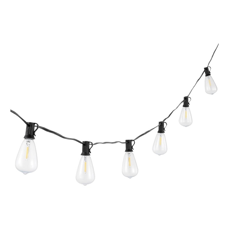 Safavieh Dorcia LED Metal and Glass Outdoor String Light in Black