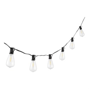 Safavieh Dorcia LED Metal and Glass Outdoor String Light in Black