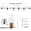 Safavieh Farrynn LED Metal and Glass Outdoor String Light in Brass / Black