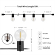 Safavieh Huron LED Metal and Glass Outdoor String Light in Black