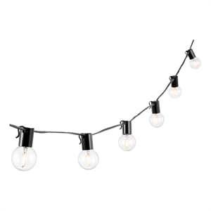 Safavieh Huron LED Metal and Glass Outdoor String Light in Black