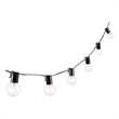 Safavieh Huron LED Metal and Glass Outdoor String Light in Black
