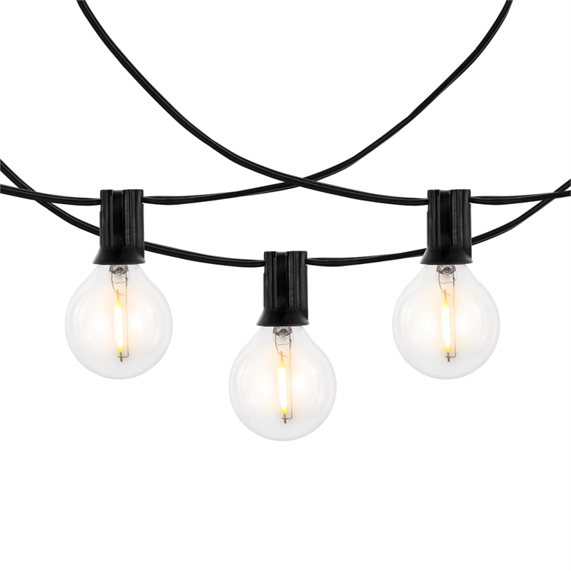 Safavieh Jenica LED Metal and Glass Outdoor String Light in Black
