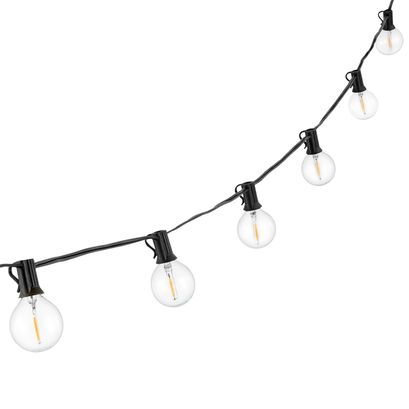 Safavieh Jenica LED Metal and Glass Outdoor String Light in Black