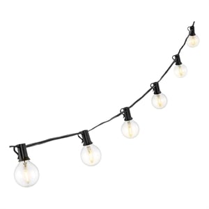 Safavieh Jenica LED Metal and Glass Outdoor String Light in Black