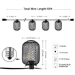 Safavieh Jepsen LED Metal and Glass Outdoor String Light in Black