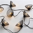 Safavieh Junia LED Metal and Glass Outdoor String Light in Black