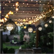 Safavieh Junia LED Metal and Glass Outdoor String Light in Black