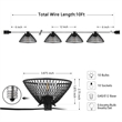 Safavieh Junia LED Metal and Glass Outdoor String Light in Black