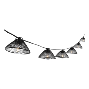 Safavieh Junia LED Metal and Glass Outdoor String Light in Black