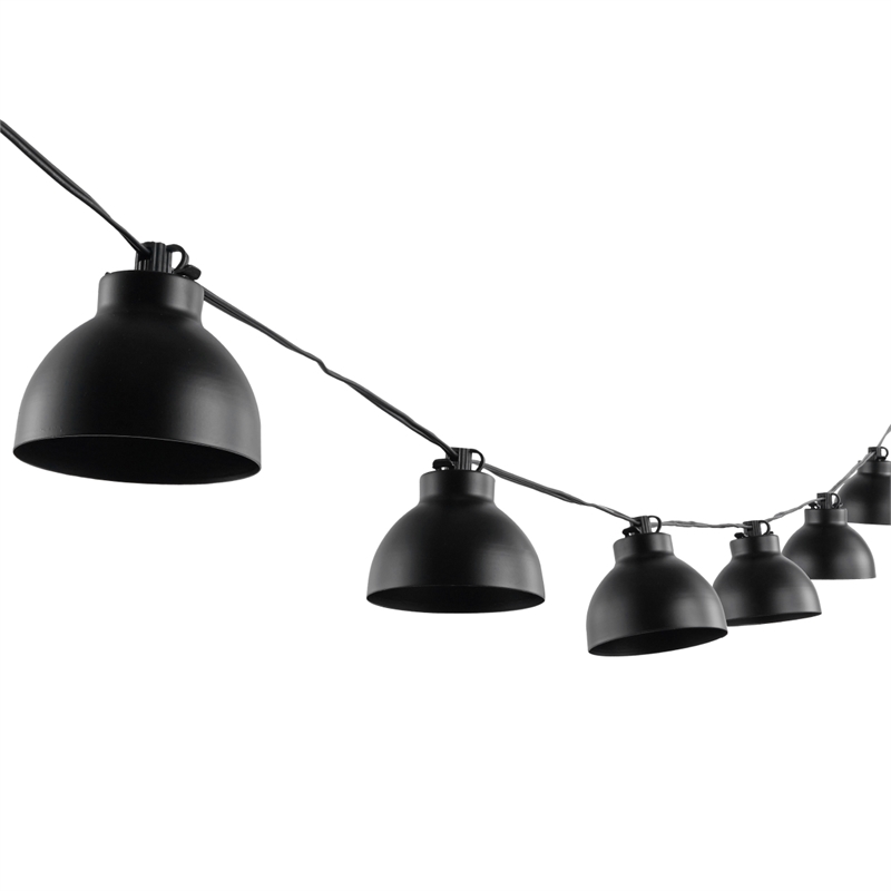 Safavieh Claudie LED Metal and Glass Outdoor String Light in Black