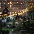 Safavieh Claudie LED Metal and Glass Outdoor String Light in Black