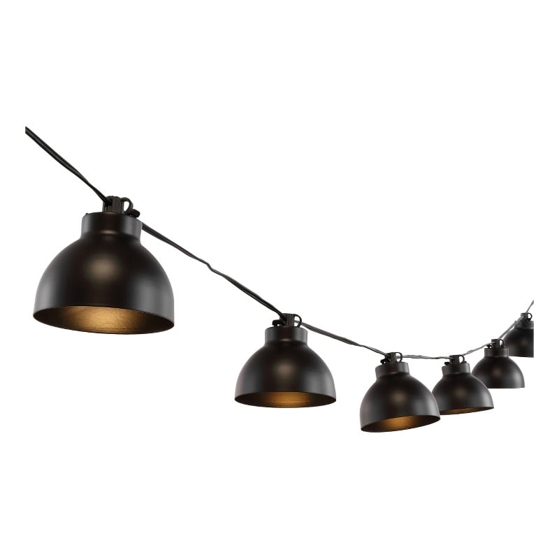 Safavieh Claudie LED Metal and Glass Outdoor String Light in Black