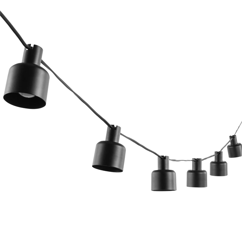 Safavieh Adaner LED Plastic and Metal Outdoor String Light in Black