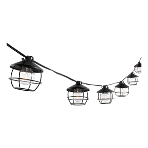 Safavieh Agitha LED Plastic and Metal Outdoor String Light in Black
